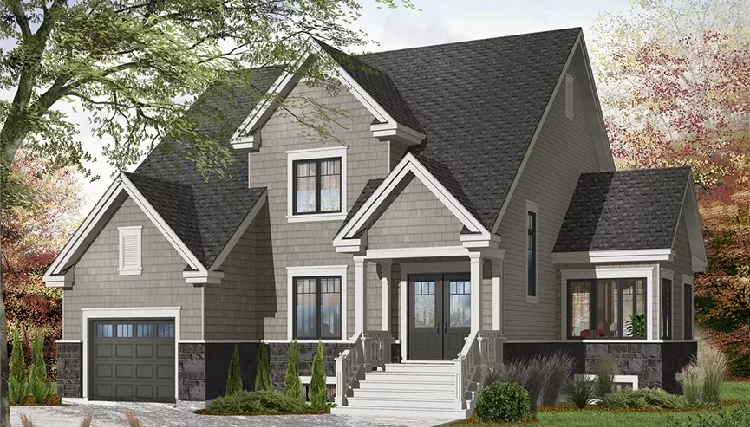 image of 2 story colonial house plan 9548